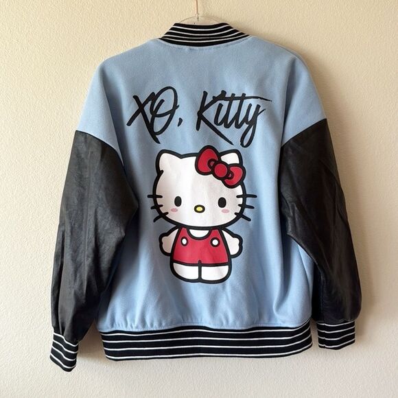 Hello Kitty X Forever 21 Varsity Bomber Faux Leather Jacket - Picture 10 of 16
